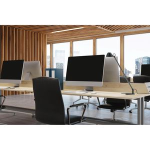 Produktbild für Schreibtischlampe Waldmann Lucio, schwarz, LED, dimmbar