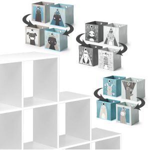 Produktbild für Bücherregal Vicco 63502, weiß, mit 8 Faltboxen