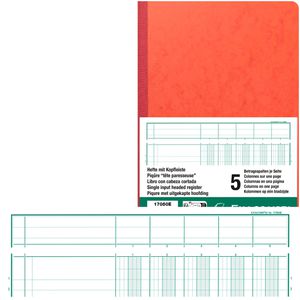 Spaltenbuch Exacompta Mehrkolonnenheft, 5 Spalten