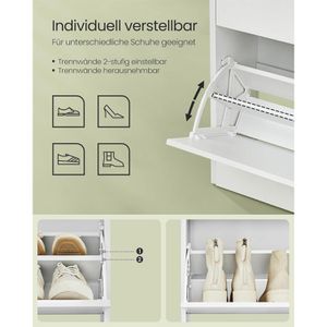 Produktbild für Schuhschrank Vasagle LBC046W01, weiß