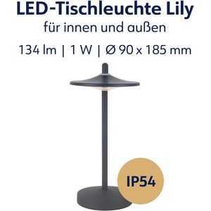 Produktbild für Tischlampe Müller-Licht Lily, schwarz mit LED