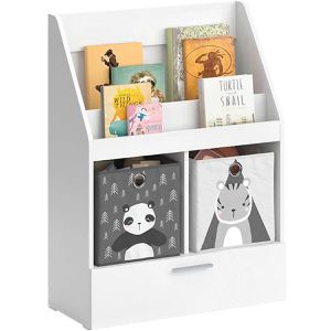 Produktbild für Bücherregal Vicco Luigi, weiß, mit 2 Faltboxen