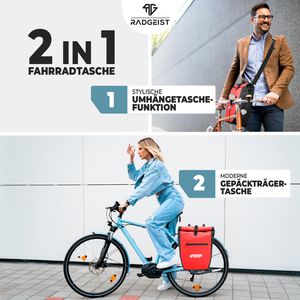 Produktbild für Gepäckträgertasche Radgeist PRD-20-53, rot, 20 Liter