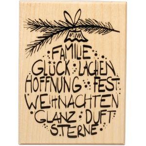 Produktbild für Motivstempel Rayher 29219000 Weihnachtsglück, aus Holz