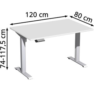 Produktbild für Schreibtisch Geramöbel Elevate Home, lichtgrau / silber