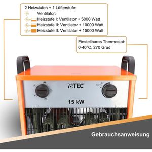 Produktbild für Heizlüfter BTEC 120864, mit 4 Stufen bis 15000 Watt