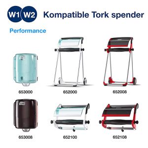 Produktbild für Putztuchrolle Tork 129262, W1 und W2, Recyclingpapier, weiß