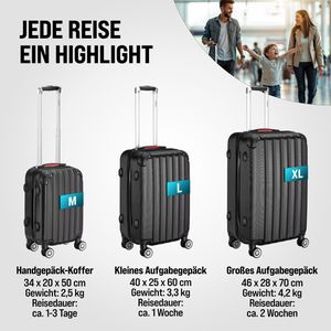 Produktbild für Koffer Monzana Baseline, schwarz, 3-teilig + Zubehör