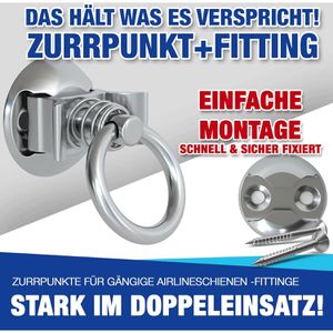Produktbild für Airlineschiene NTG Zurrpunkt, Set, zum Schrauben, 10 Stück