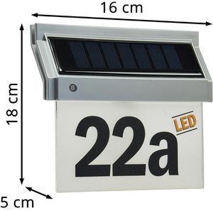 Produktbild für Hausnummernleuchte ChiliTec silber, mit Solar