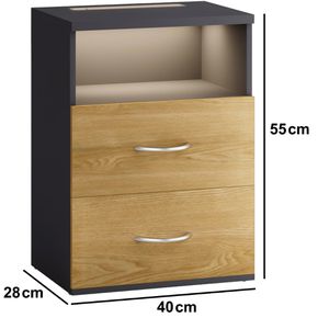 Produktbild für Nachttisch CASARIA Jamie, 109660, braun / anthrazit