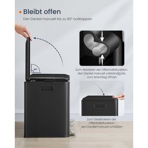 Produktbild für Mülleimer Songmics LTB740B02, schwarz