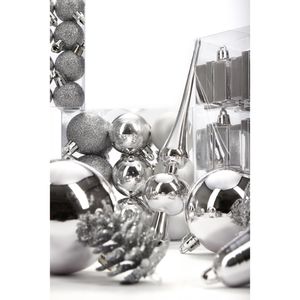 Produktbild für Weihnachtskugeln BRUBAKER 8000.14, silber