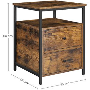 Produktbild für Nachttisch Vasagle LET067B01, braun, aus Holz, stehend