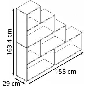 Produktbild für Bücherregal VCM Dubila L, 919171, anthrazit