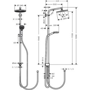 Produktbild für Duschsystem hansgrohe Crometta S 240, verchromt