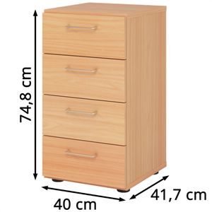 Produktbild für Kommode Hammerbacher Serie 9 Advanced, buche