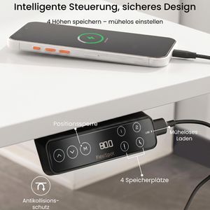 Produktbild für Schreibtisch FlexiSpot E7B 2026, weiß / schwarz