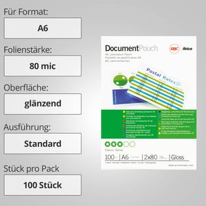 Produktbild für Laminierfolien GBC IB585067, DIN A6