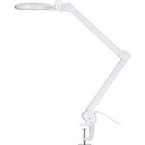 Produktbild für Lupenleuchte Goobay weiß, 127 m Glaslinse, dimmbar, LED
