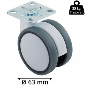 Produktbild für Möbelrolle SO-TECH 133239, mit Anschraubplatte