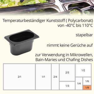Produktbild für GN-Behälter Hendi Profi Line, 862827, GN 1/9