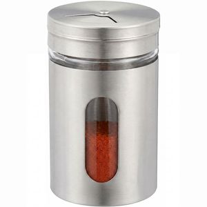 Produktbild für Gewürzgläser Relaxdays aus Glas, mit Edelstahlmantel &amp; -deckel