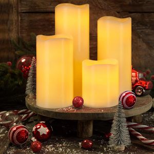 Produktbild für LED-Kerze Deuba Echtwachs creme