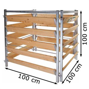 Produktbild für Komposter bellissa 99150 L, natur/ silber, aus Holz und Stahl