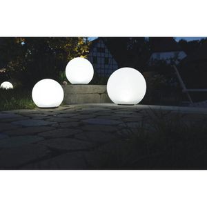 Produktbild für Wegeleuchte Heitronic Boule, weiß, mit Solar