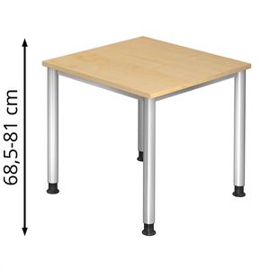 Schreibtisch Hammerbacher H-Serie, ahorn / silber