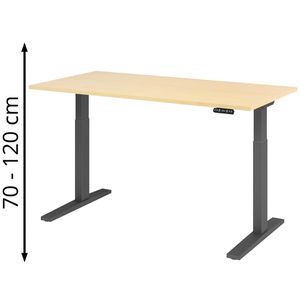 Schreibtisch Hammerbacher XMKA 16, ahorn / graphit