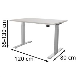 Produktbild für Schreibtisch fm-Büromöbel fouraction, lichtgrau / silber