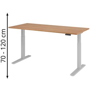 Schreibtisch Hammerbacher XMKA 19, nussbaum / silber