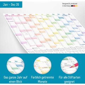 Produktbild für Plakatkalender Häfft 10755-9 Rainbow gefalzt, 2026