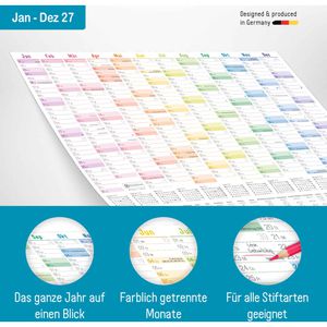 Produktbild für Plakatkalender Häfft 12372-5, Rainbow gefalzt, Jahr 2027