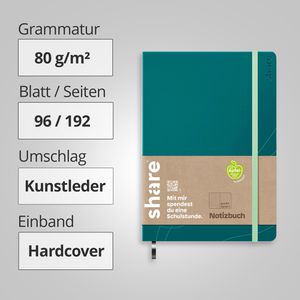 Produktbild für Notizbuch share 4-0014059-1, Upcycling, Kunstleder Hardcover