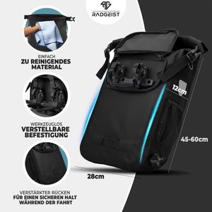 Produktbild für Gepäckträgertasche Radgeist RG-HB-BL-23, schwarz, 22 Liter