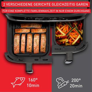 Produktbild für Heißluftfritteuse Tefal Dual Easy Fry &amp; Grill, EY942H, XXL