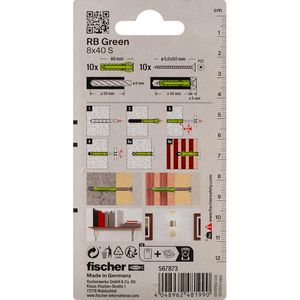 Produktbild für Schrauben-Dübel-Set Fischer 567873, RB Green S 8 x 40