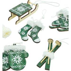 Produktbild für Weihnachtsbaumschmuck Heitmann-Deco 1090946, grün, 8-10 cm