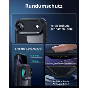 Produktbild für Handyhülle ESR Classic Hybrid HaloLock, transparent / schwarz