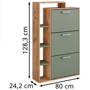 Produktbild für Schuhschrank Vicco Orlando, eiche / grün