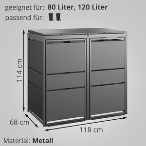 Produktbild für Mülltonnenbox MBOX24 Modern, Metall