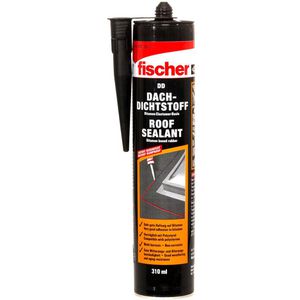 Fischer Dichtmasse Dach-Dichtstoff DD, 310ml, für Dach, schwarz, für außen, wasserdicht