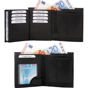 Produktbild für Portemonnaie FaVolmer WSH91, schwarz, aus Echt Leder