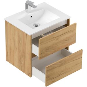 Produktbild für Badmöbel-Set Posseik Limes 60, eiche gold, 3-teilig