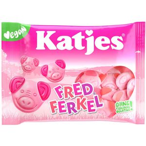 Schaumzucker Katjes Fred Ferkel, mit Fruchtgummi