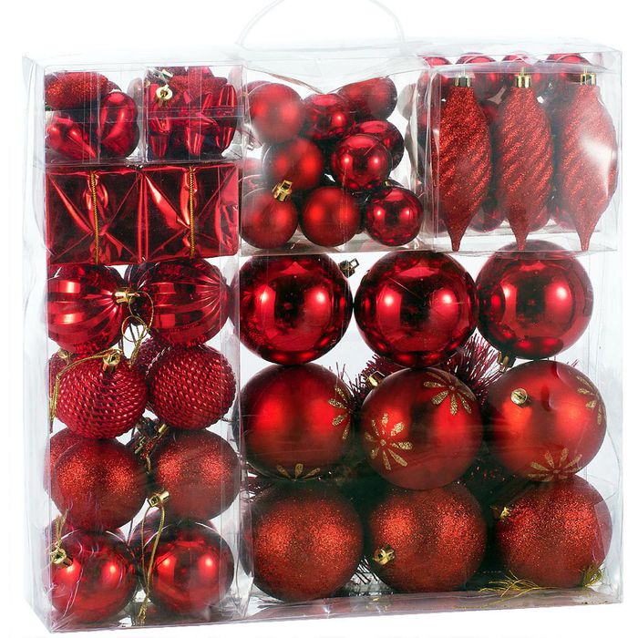 Böttcher-AG Weihnachtskugeln rot, Kunststoff, Set mit 103 Teilen – Böttcher  AG