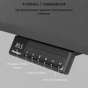 Produktbild für Schreibtisch FlexiSpot E5B, schwarz / schwarz